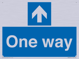 One way with up directional arrow